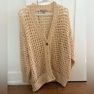 J. Crew Women's Beige Open-Knit Cardigan